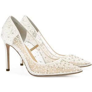 Bella Belle Elsa Sequin Studded High Heels in Ivory // Size 6  (brand new!)